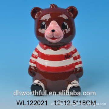 Popular bear ceramic money bank,ceramic saving box,ceramic money jar